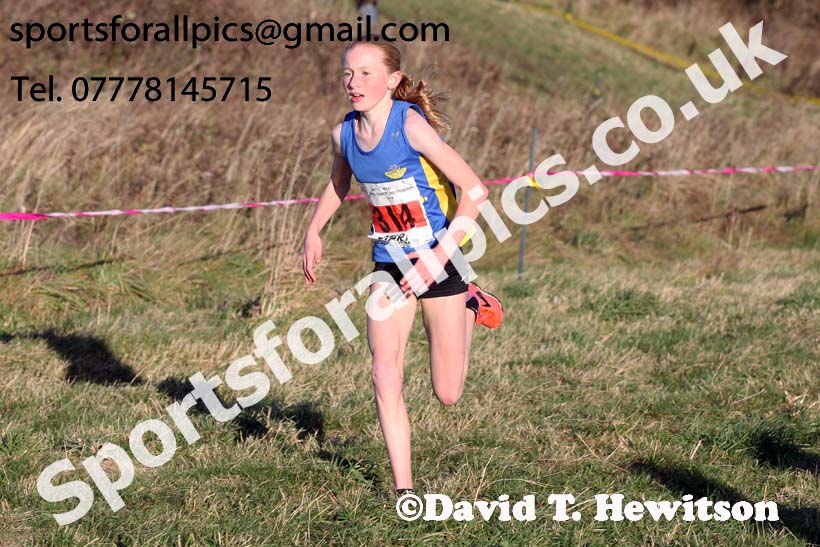 Girls under-15s North Eastern Cross Country, 2018 Northern Cross Country Champs., Wrekenton, Gateshead. Photo:  David T. Hewitson/Sports for All Pics